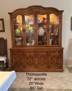 Vintage Thomasville table and hutch