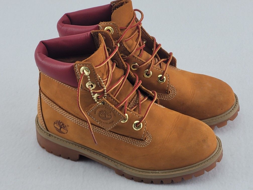 Timberland Boots Waterproof Nubuck Leather 8198R 1862 Brown Tan Boys Size 4.5