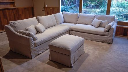 Stark White 3pc Sectional Sofa (Fully Machine Washable)