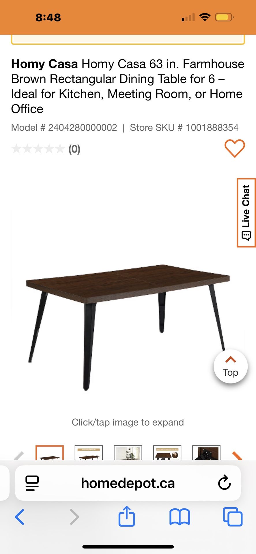Brand New Dark Brown Dining Table ONLY