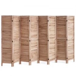 345*Wood Room Divider, 8 Panel Wood Folding Privacy Screen, 66.9 Inches Tall Indoor Louvered Partition Divider, Portable Decoration Screen, for Room S