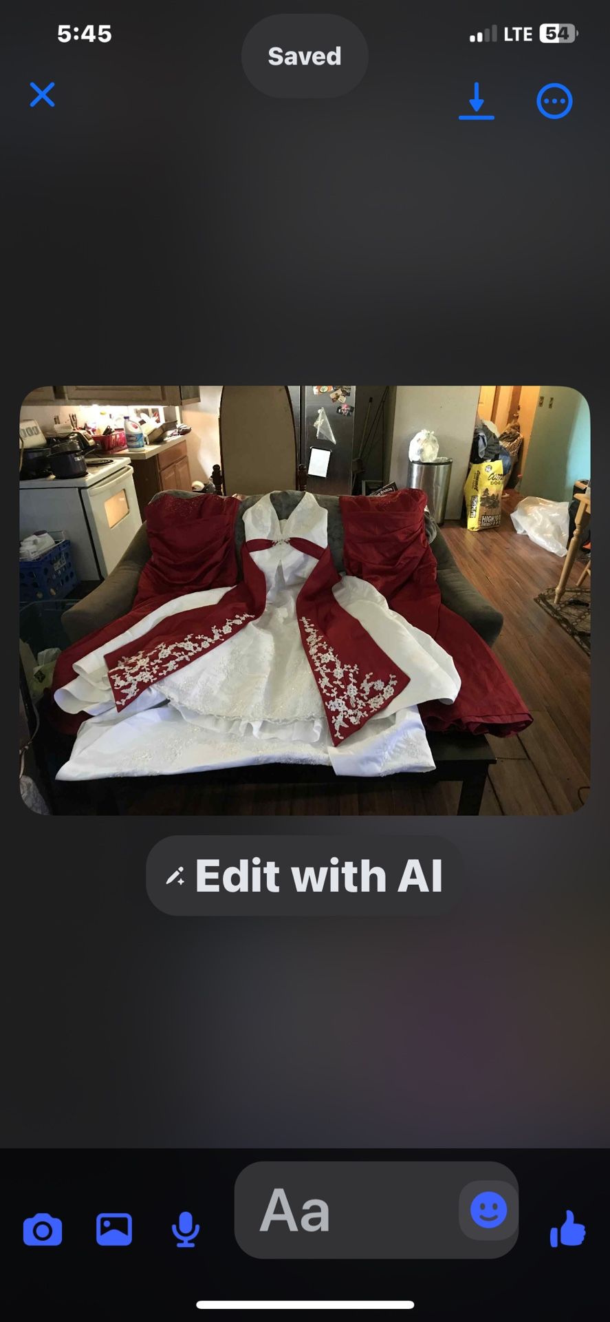 Wedding Dress And Two Bridesmaids Dresses