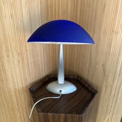 Vintage Modernist Colbalt Wavy Lamp