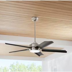 New Ceiling Fan 56 in. LED Outdoor Brushed Nickel with Remote Control