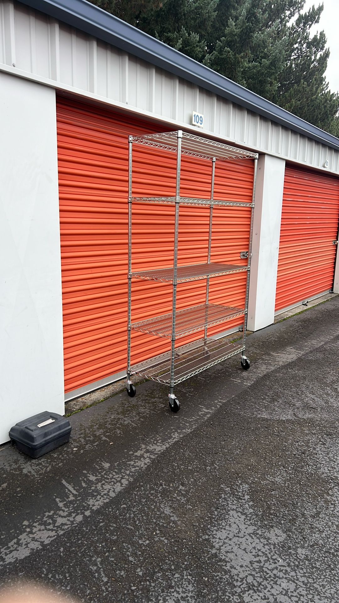 TRINITY EcoStorage 5-Tier Wire Shelving Rack with Wheels | Chrome