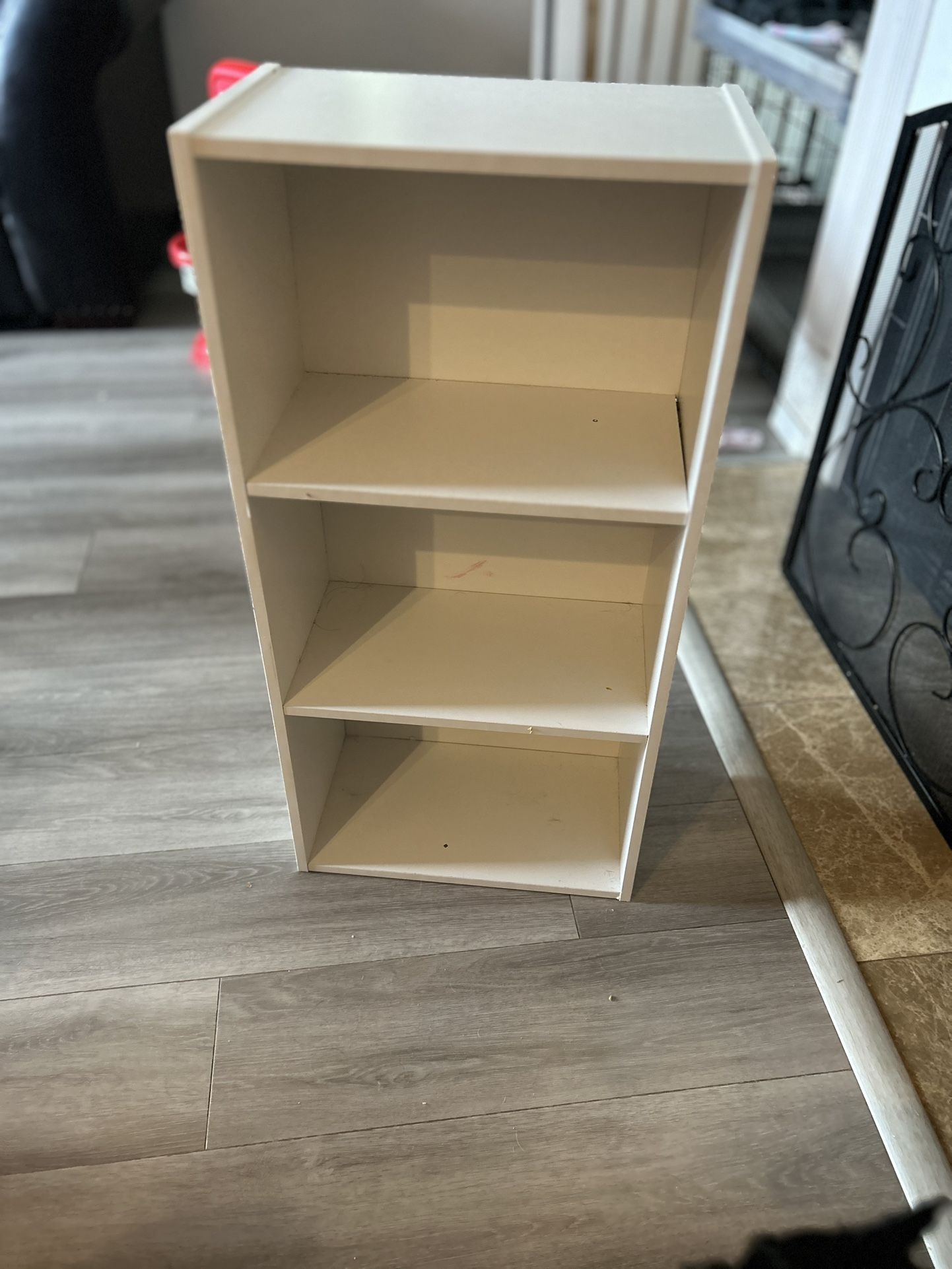 Three Shelve White Bookcase