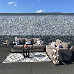Gray Couch and Loveseat Set (delivery available) 