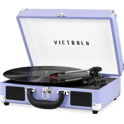 Victrola Vintage 3-Speed Bluetooth Portable Suitcase Record Player With Built-In Speakers