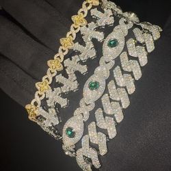 Moissanite Silver Bracelets Size 8