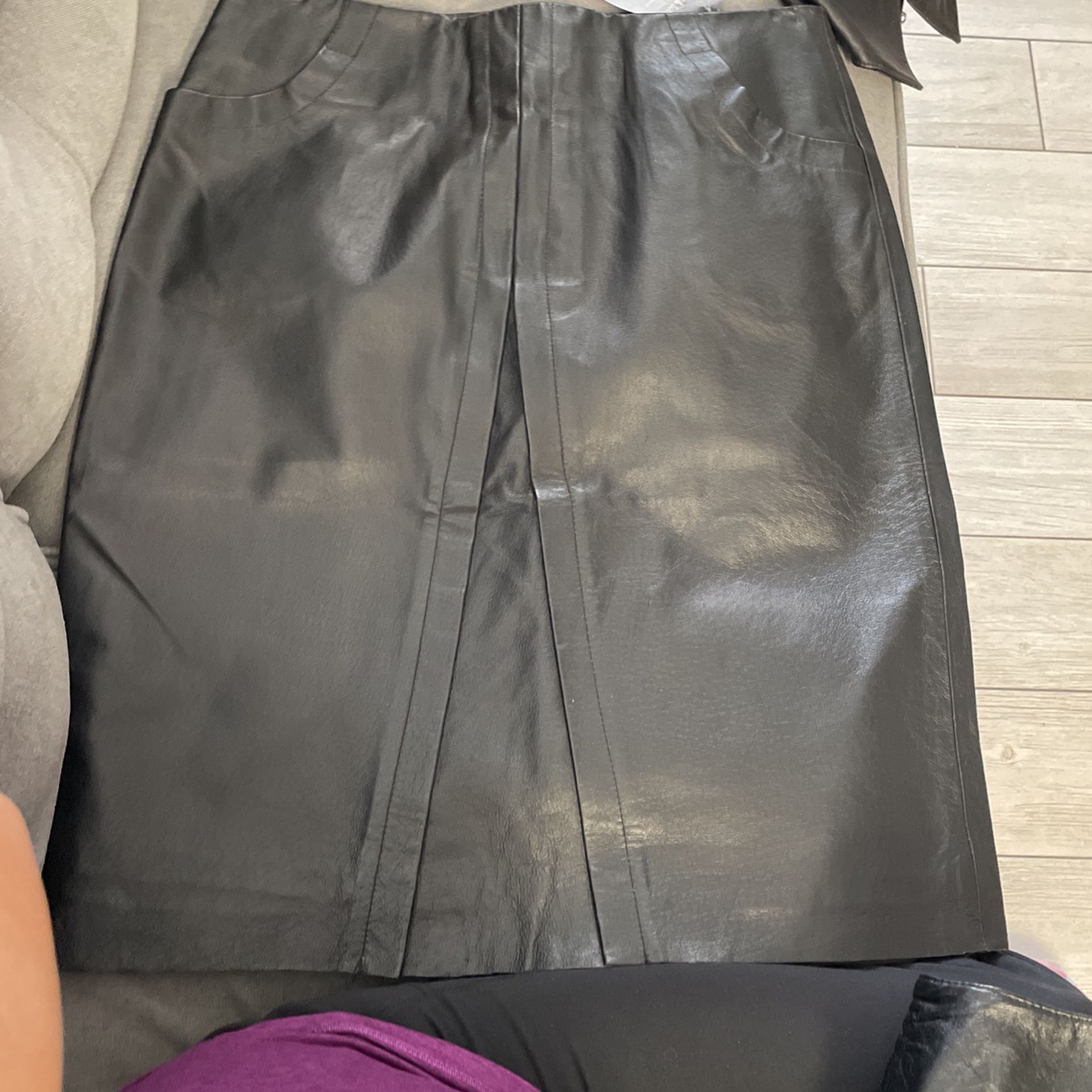 Leather Skirt And Vests Black 