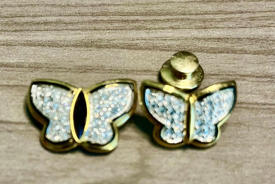 Tiny butterfly’s brooch and pin