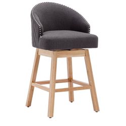 0544  Modern Bar Stools Set of 2, Upholstered Counter Height Bar Stools with Back, 28 Inch Swivel Bar Stools for Kitchen Island, Apricot+PU Leather (C