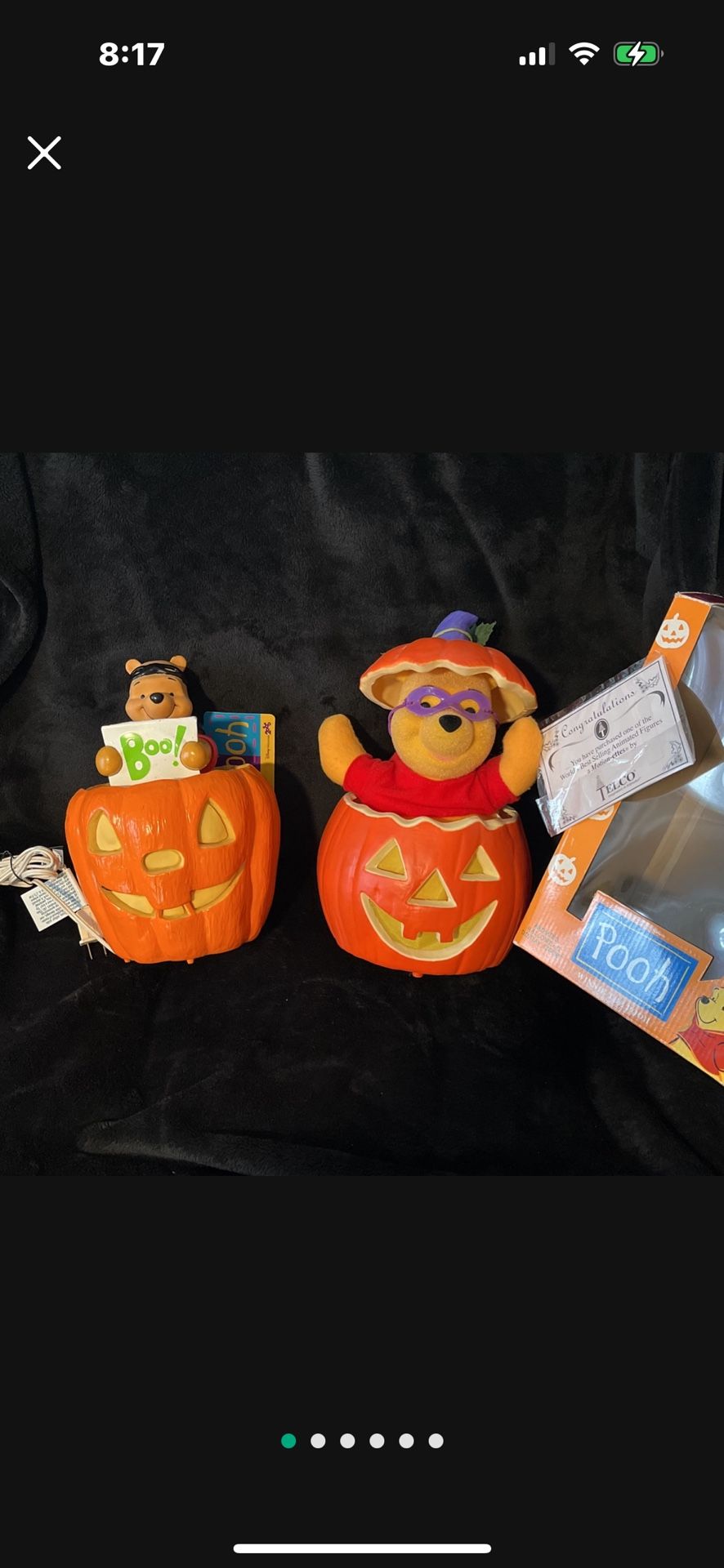 Disney WINNIE THE POOH Vintage LIGHTUP or Motion Pumpkins $35 EACH !