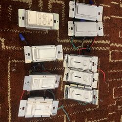 Lot of Light Switches & LED Dimmers – Assorted Wall Switches – Qty 9