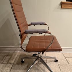 High back ergonomic brown office chair 