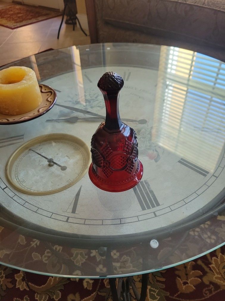 Ruby Red Glass Bell