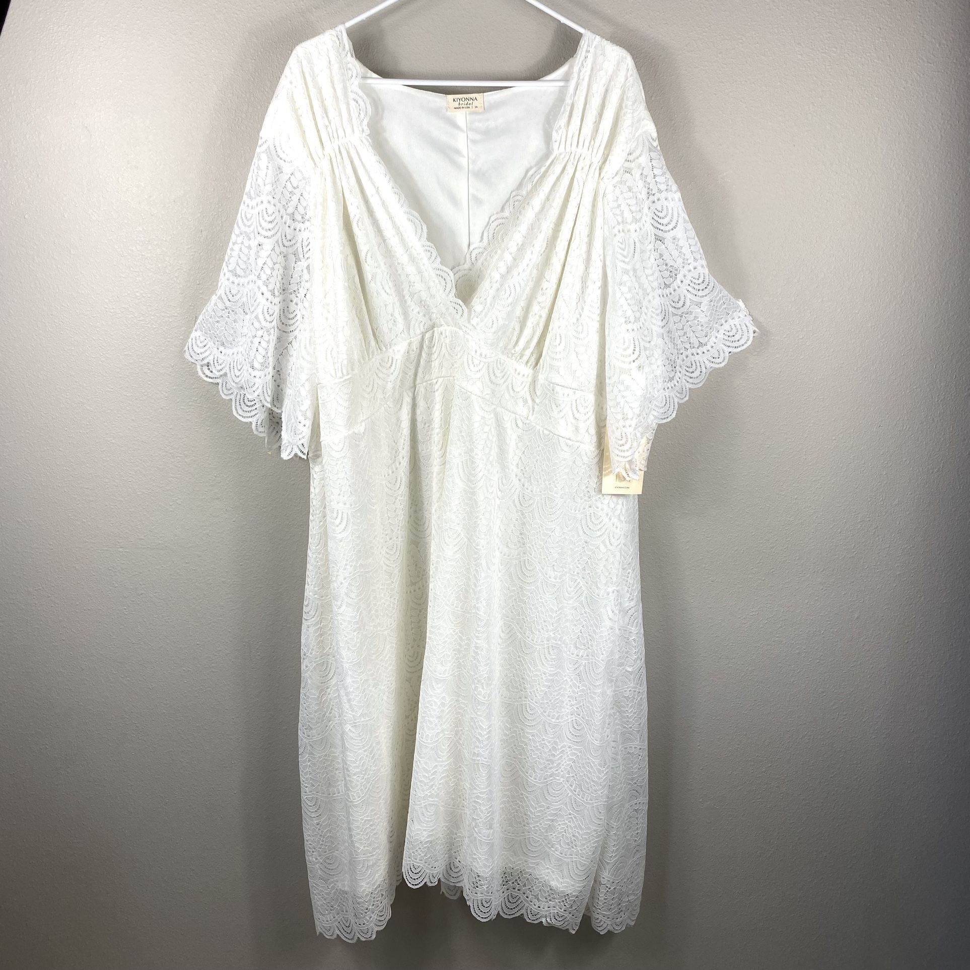 Kiyonna Bridal Ivory Wedding Dress Plus Size 5x Lace New