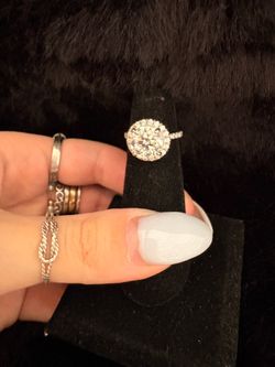 14k white gold moisanite engagement ring