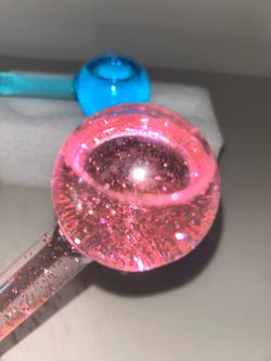 Two Glitter glass wand of them - pink & blue