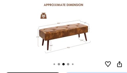 Leather Brown Cushioned bench