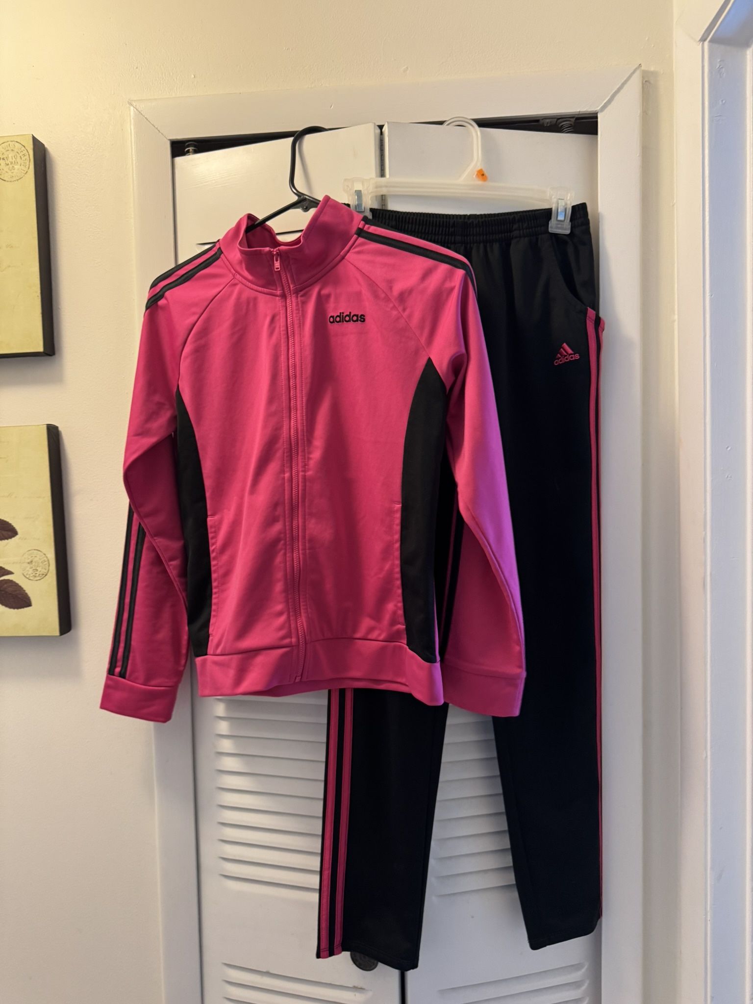 Adidas Pink Jacket and Sweatpants Set