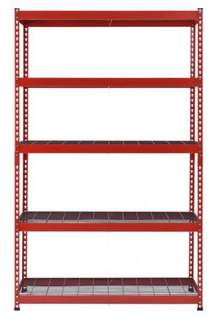 Husky 5Tier Heavy Duty Steel Garage Storage Shelving Unit in Red (48