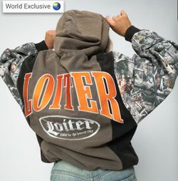 Culture Kings Loiter Splinter Hoodie Khaki Camo Size Mens L