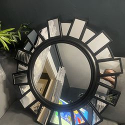 Geometric Sunburst Wall Hanging Mirror