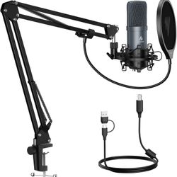 MAONO Podcast USB Microphone Bundle (Grey)