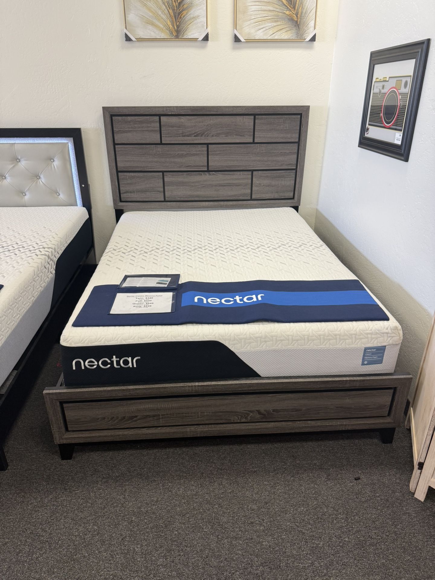 Gray Queen Size Bed Frame