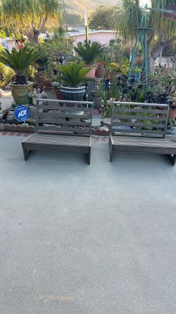 2 Patio Wooden Chairs