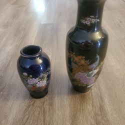Vintage Japanese Cobalt Blue Vases