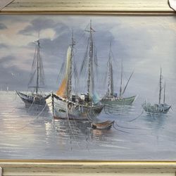 Sailboats Oil Painting 
