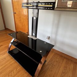 Glass shelf TV stand