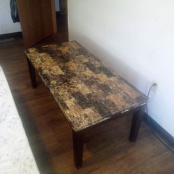 Gently Used Marble Wrapped Clean Wood Table