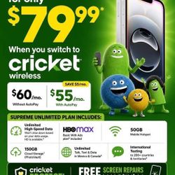 iPhone 16e $79.99 – Switch to Cricket!
