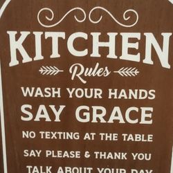 Kitchen Rules Wooden Sign