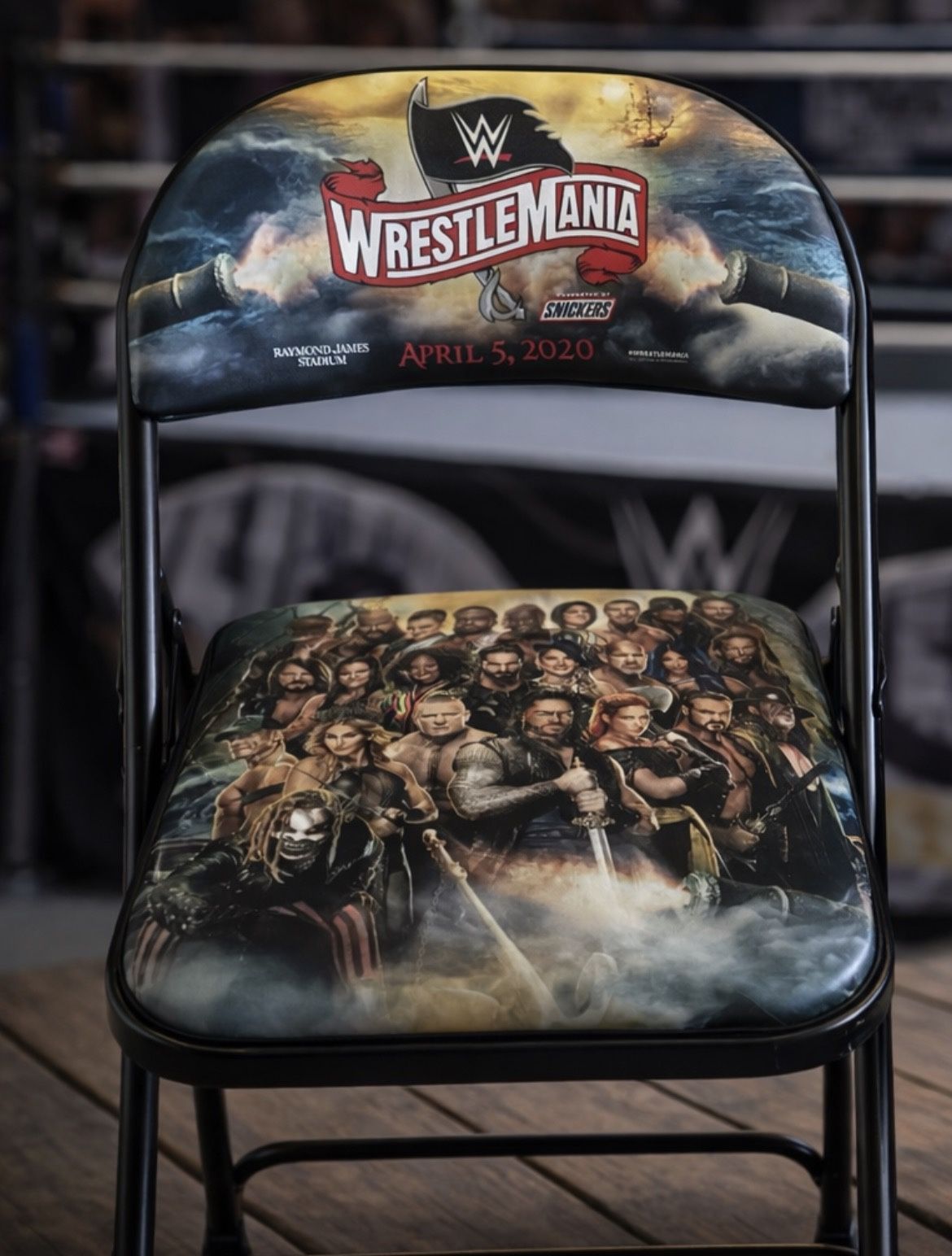 WWE RARE LIMITED WrestleMania 36 Folding Chair – 2020 Tampa Bay – Official WWE Collector