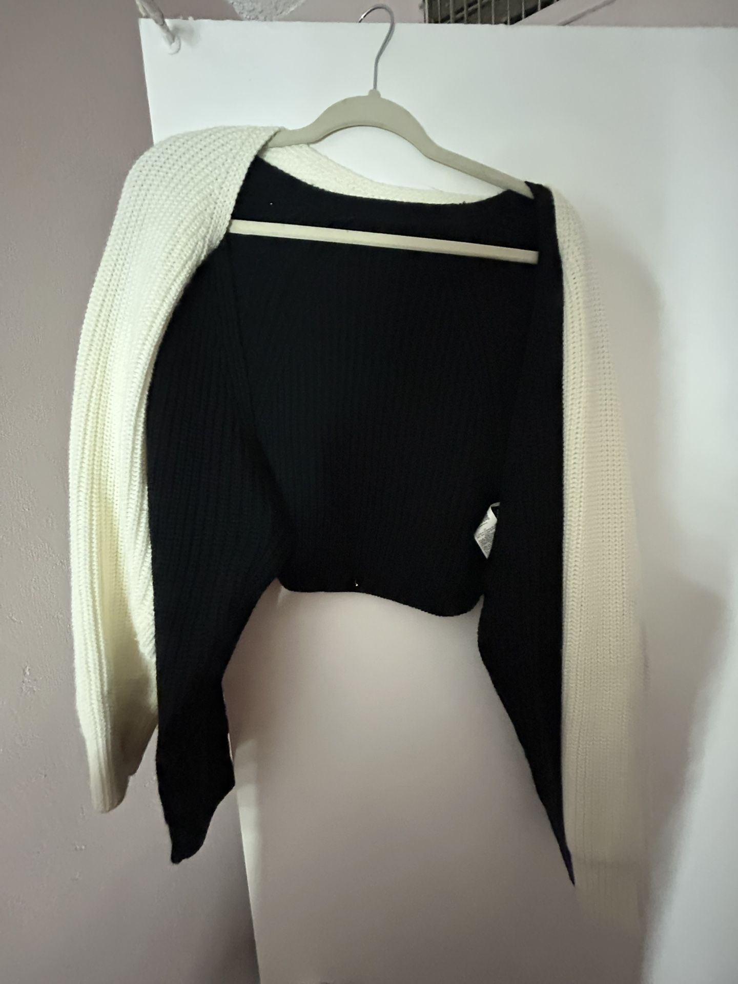 White and Black Half Cardigans