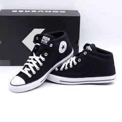 Men's Converse Chuck Taylor All Star High Street Hi Shoes - Black White - Size 9.5