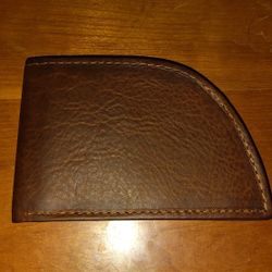 Rogue Industries Front Pocket Brown Bison Leather Triangle Wallet Minimalist