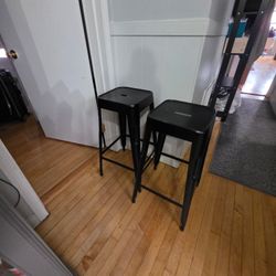 Black Metal Bar Stools 
