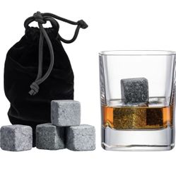 Set of 9 Grey Beverage Chilling Stones [Chill Rocks] Whiskey Stones for Whiskey and Other Beverages 