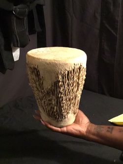 Vintage African tribal hide wrapped hand drum