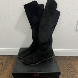Material Girl Women’s Black High Knee Boots Size 7 w/ OG Box