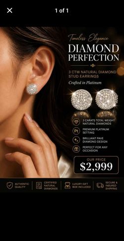 Platinum earring with diamonds