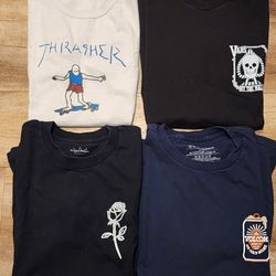 Mens Small Tshirt Lot Of 4 Volcom Vans Thrasher