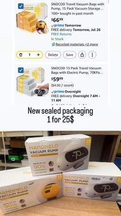 15 Pack Travel Vacuum Bags with Electric Pump, 70KPa Vacuum Storage Bags for Clothing, Reusable Space Saver Bags for Suitcase, Travel & Home Storage, 