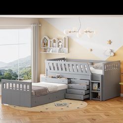 L Shaped Low Bunk Beds