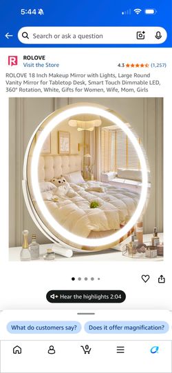 Round vanity mirror with lights